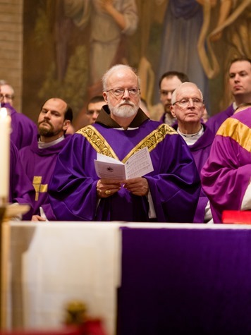 Cardinal Sean P.  Oâ€™Malley and celebrates Sunday Mass with other American Cardinals and  Archbishop Joseph Augustine Di Noia, O.P. at the Pontifical North American College March 3, 2013. <br /> During the Mass about 50 seminarians â€”  including those from the Dioceses of Fall River and Worcester â€” received the order of acolyte, one of the steps in advancing towards the priesthood.<br /> Pilot photo/ Gregory L. Tracy<br /> 