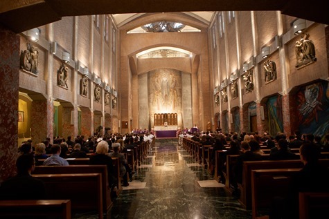 Cardinal Sean P.  Oâ€™Malley and celebrates Sunday Mass with other American Cardinals and  Archbishop Joseph Augustine Di Noia, O.P. at the Pontifical North American College March 3, 2013. <br /> During the Mass about 50 seminarians â€”  including those from the Dioceses of Fall River and Worcester â€” received the order of acolyte, one of the steps in advancing towards the priesthood.<br /> Pilot photo/ Gregory L. Tracy<br /> 